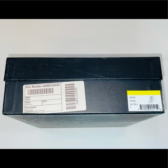 L.A.M.B. Black & White Kaine Ankle Bootie Heels - Picture 12 of 12